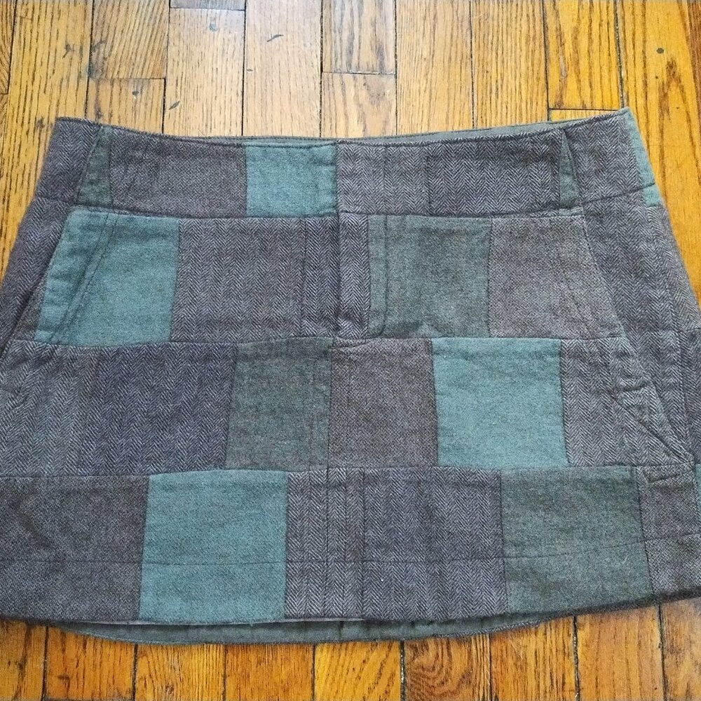 American Eagle Brown  Plaid Mini Skirt 10 Preppy Schoolgirl Dark Academia Y2K - Picture 4 of 16